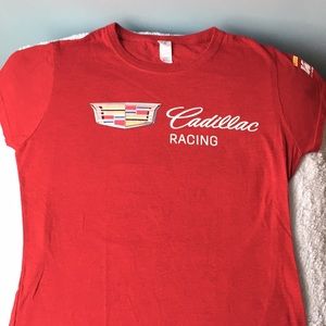 Cadillac Racing t, size M, runs small. Heather red